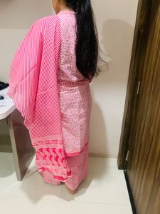 Full Pink Dress With Dhupatta