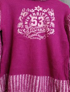 Turtle Neck Purple Sweater
