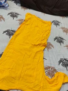 Yellow Embroidered Kurti
