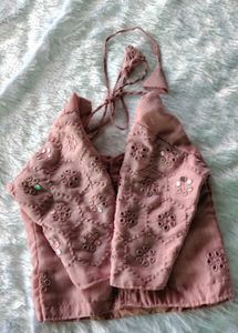 Rose colour saree