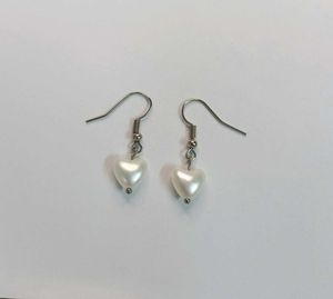 Handmade Pearl Heart Earrings
