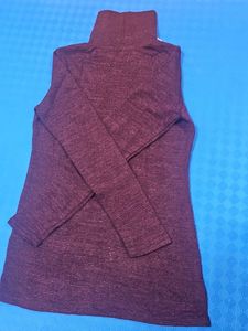 Burgundy Turtleneck Top