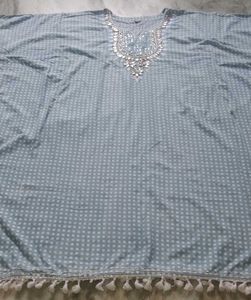 Cute Blue &amp; White Kaftan Dress