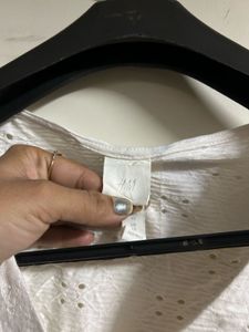 Eyelet Puff Sleeve Crop Top