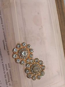 Sparkling Rhinestone Button Earrings piece