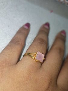 Rose Quartz Gold Ring