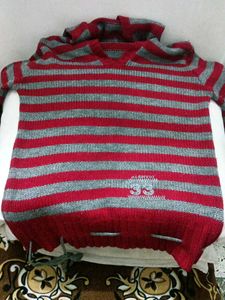 Striped Red &amp; Grey Sweater