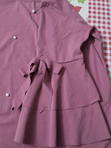 Mauve Bow Sleeves Top