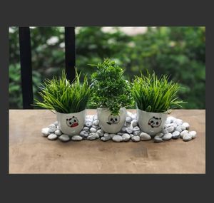 Cute ♥️😜 Artificial Pots Of 3 Pieces