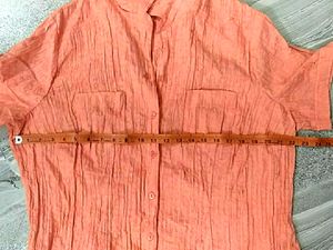 Orange Embroidered Button Down Shirt