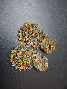 Colourful Peacock Earrings