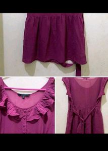 Ruffled Purple Peplum Top