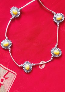 Yellow Stone Oxidized Anklet