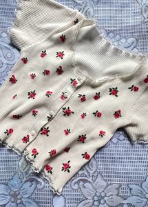 Aesthetic Rose Printed🌹lace Crop Top