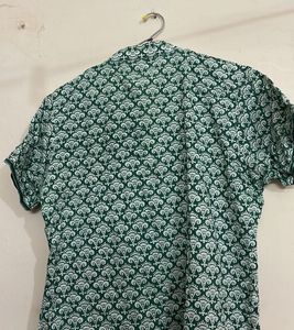 Green Printed Top