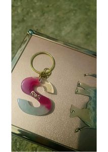 Letter &#34;S&#34; Resin Keychain