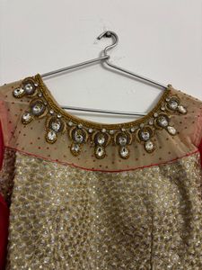 Elegant Red &amp; Gold Kurta Set