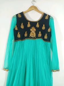 Green embroidered Anarkali Kurta (Women&#39;s)