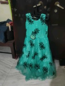 Green Floral Girls Dress