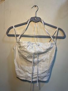 White Halter Corset Top