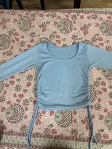 Ribbed Top With Drawstrings