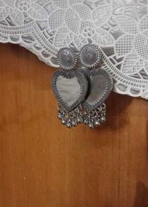 Heart Drop Jhumka Earrings