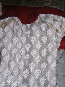 Printed White Kurta