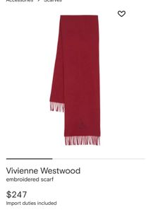 Vivienne Westwood Scarf luxury unisex warm😍