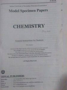 ICSE Chemistry Model Specimen Papers