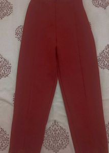Red high-waisted pants