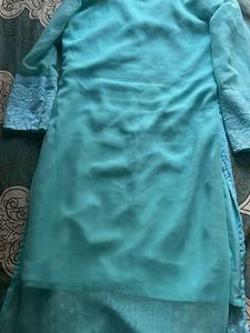 Teal Embroidered Kurti