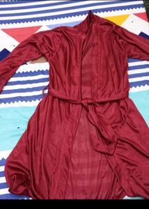 Women 3,4th Sleeve Robe With Lingerie Set