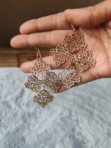 Gold Lace Drop Earrings