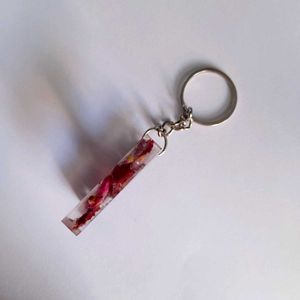 Real Rose Preserved Key Chain H Alphabet