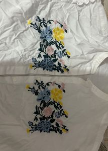 Floral Embroidered White Blouse