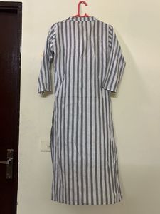 Striped Embroidered  Kurti