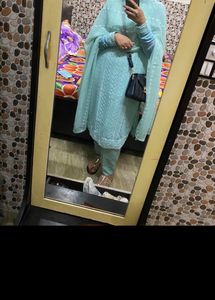 Sky Blue Embroidered Salwar Kameez