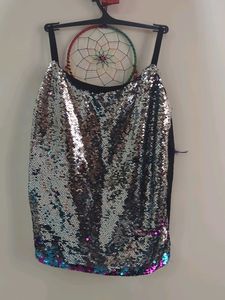 Sequins Top ( Silver and Blue-pink) Convertible