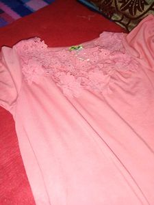 coral Floral Lace Top