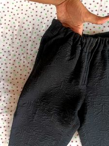 Textured Black Pants