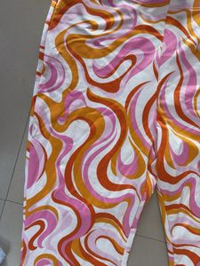 Retro Swirl Print Tie Pants