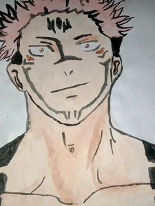 Ryomen Sukuna Art With Water Colour