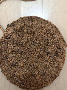 Woven Circle Crossbody Bag