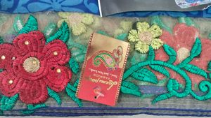 Elegant Blue Floral Saree