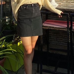 Black Denim Skirt