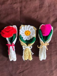 Crochet Flower Bouquet Keychain