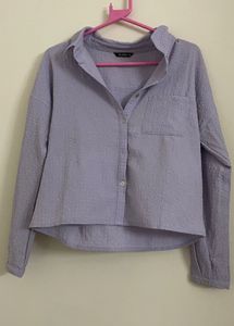 Lilac Textured Button Down