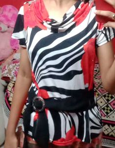 Floral Zebra Print Top