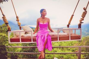 Pink Satin Slip Dress