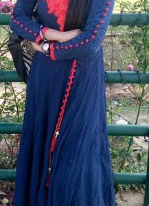Elegant Navy & Red Kurti